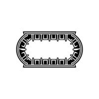 Art Deco Oval Frame, Geometric Ornamentation, Vintage, Retro vector