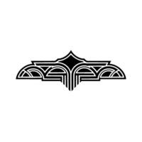 Art Deco Crest Geometric Ornament, Elegant, Symmetry vector