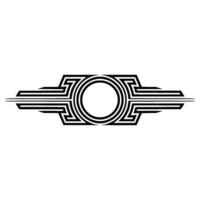 Art Deco Circular Emblem - Streamlined Geometry vector