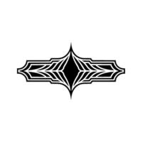 Geometric Tribal Emblem, Dark Silhouette, Abstract vector