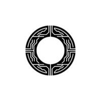 Geometric Celtic Circle, Minimalist, Symbolic Motif - Geometry vector