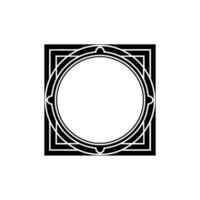 Geometric Deco Frame, Elegant Border, Vintage - Circular vector