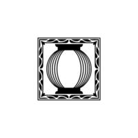 Geometric Column Emblem, Art Deco Style vector