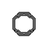 Geometric Octagon Frame, Minimalist, Modern vector