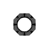 Geometric Octagon, Minimalist, Negative Space vector