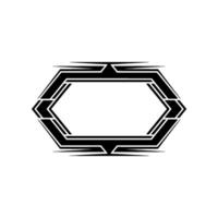 Geometric Hexagon Frame, Streamlined, Modern Emblem vector