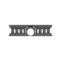Minimalist Classical Arch Emblem, Geometric vector