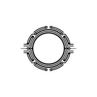 Geometric Circuit Frame, Minimalist, Futuristic vector