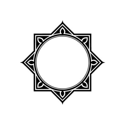 Geometric Star Frame, Elegant, Minimalist Ornamentation