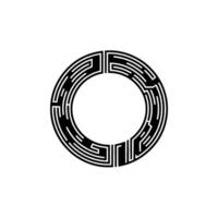 Intricate Circular Maze, Minimalist - Circle vector