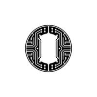 Circuit Board Initial - Minimalist Tech Emblem vector