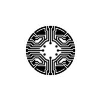 Circuitry Mandala Geometric Tech Symbol vector