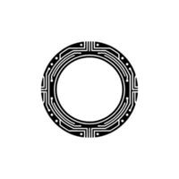 Geometric Portal Circuitry Circle, Minimalist vector