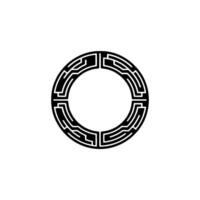 Geometric Circle Emblem, Minimalist, Circular Motif, Abstract - Pattern vector