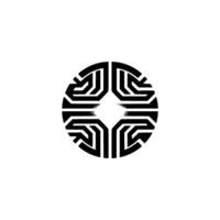 Geometric Mandala Emblem, Minimalist - Abstract vector