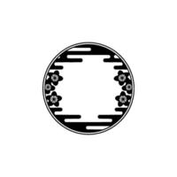 Minimalist Japanese Sakura Circle Emblem vector