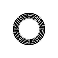 Intricate Circular Maze, Geometric, Minimalist Emblem vector