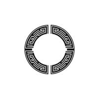 Intricate Circular Maze, Minimalist, Symbolic Pattern vector