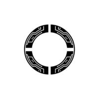 Geometric Circuit Ring, Minimalist Tech vector