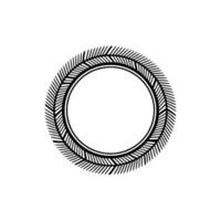 Geometric Feather Circle, Minimalist Element vector
