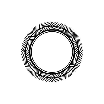 Geometric Feather Circle, Minimalist Element