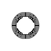 Circuitry Circle Minimalist Tech, Futuristic vector