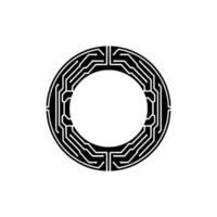 Circuit Ring Minimalist Tech vector