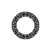 Circuitry Circle Minimalist Tech Emblem, Electronics vector