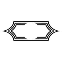 Geometric Deco Border, Minimalist, Elegant Outline - Pattern vector