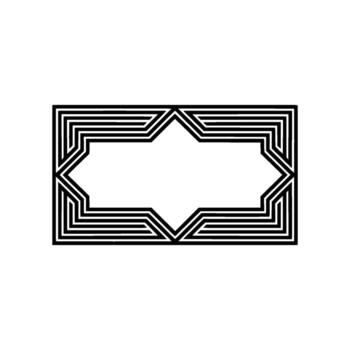 Geometric Deco Frame, Minimalist - Border - Pattern vector