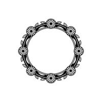 Floral Circle Frame, Vintage Botanical Illustration vector