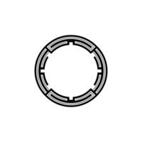 Geometric Circle Emblem, Minimalist, Circular Motif, Outline - Modern vector