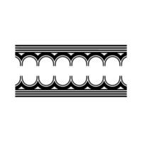 Geometric Deco Border, Minimalist, Elegant Pattern - Monochrome vector