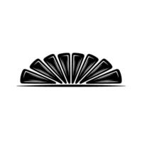 Geometric Fan Motif, Minimalist, Black White vector