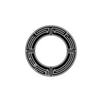 Geometric Circle Emblem, Minimalist, Abstract Symbol vector
