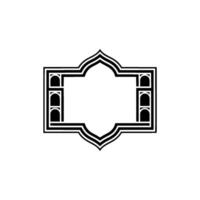 Geometric Arch Frame, Minimalist, Elegant Outline - Monochrome vector