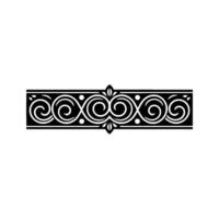 Elegant Black and White Ornamental Border - Linear vector