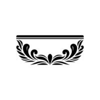 Elegant Black Floral Border, Vintage Element, Laurel vector