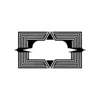 Geometric Deco Frame, Minimalist, Pattern - Border vector