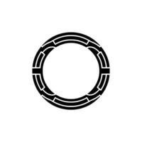 Geometric Circle Emblem, Minimalist, Circular Motif - Outline - Modern vector