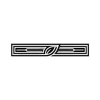 Geometric Leaf Border, Art Deco Style, Minimalism vector