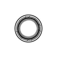 Circular Fern Emblem, Minimalist vector