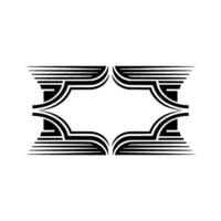 Geometric Deco Frame, Minimalist, Elegant Border, Stripes - Pattern vector