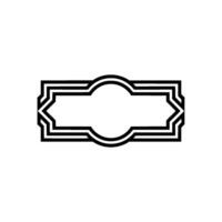 Geometric Deco Frame, Minimalist, Monoline - Outline vector
