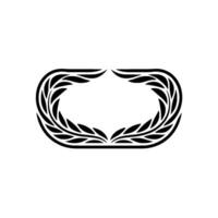 Elegant Oval Laurel Frame, Minimalist vector