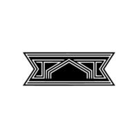 Geometric Deco Emblem, Layered Lines, Minimalist vector