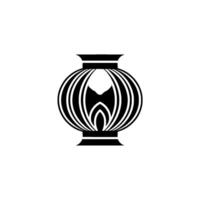 Stylized Black Vase Emblem, Minimalist vector