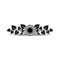 Elegant Sunflower Motif, Decorative Border vector
