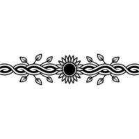 Floral Border with Sunflower Elegant, Decorative Element vector