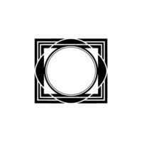 Geometric Deco Frame, Minimalist, Elegant Border, Circular - Square vector